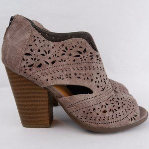 Not Rated Taupe Heeled Boots